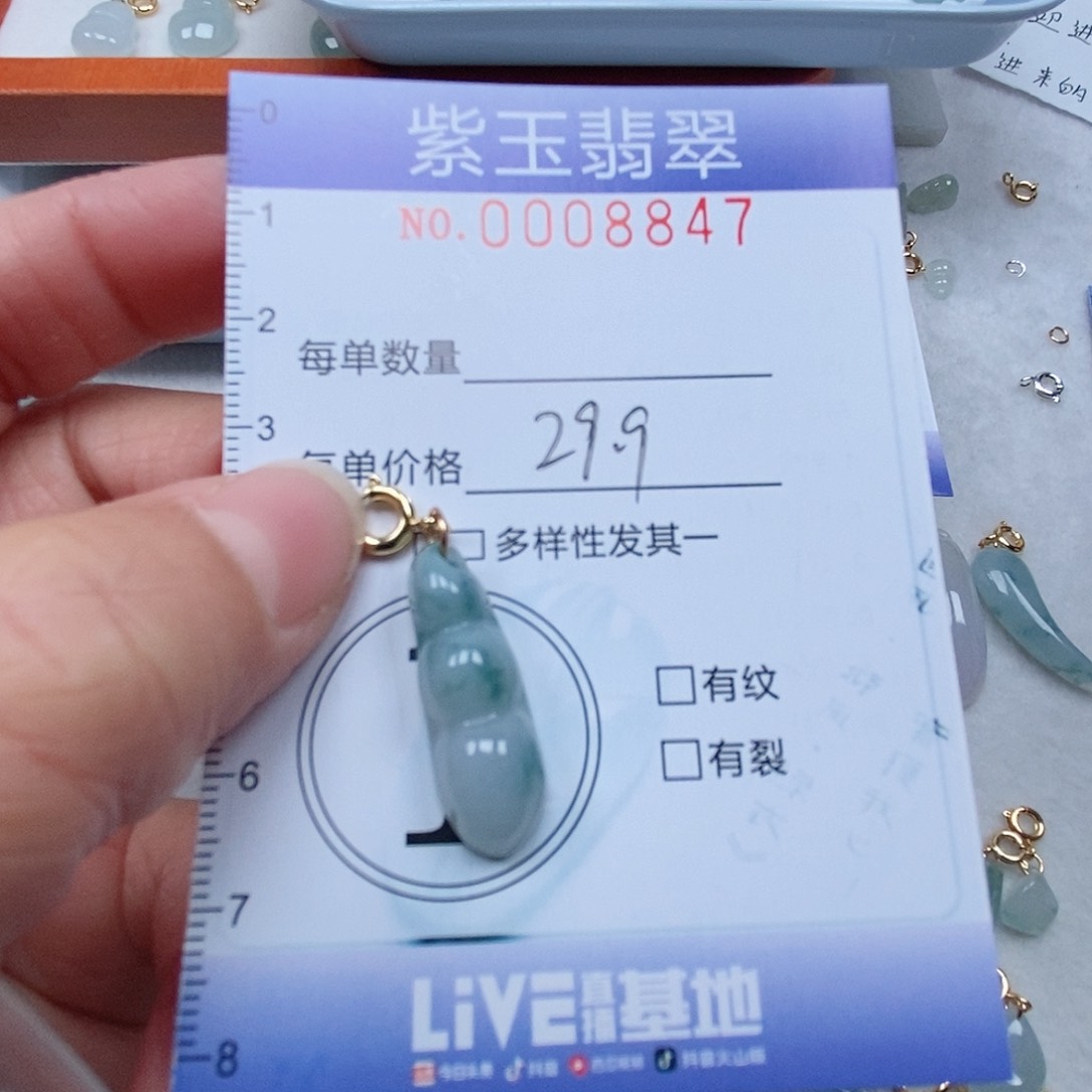 颈饰未镶嵌翡翠飘花豆子