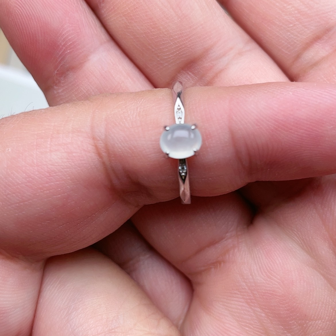 【闪购商品】翡翠戒指银S925镶嵌Oooooooo 