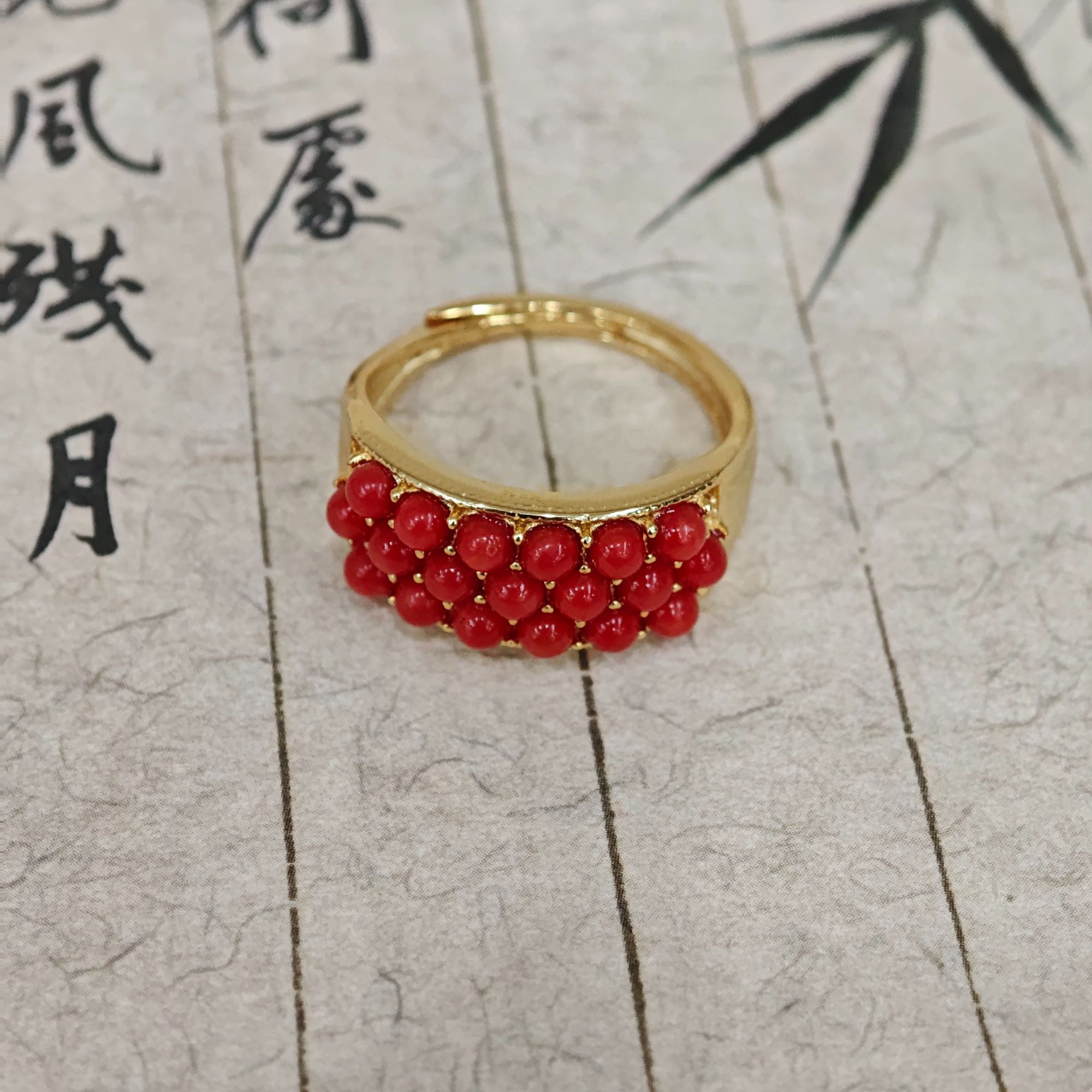 【中展红珊瑚】红珊瑚DIY设计款戒指 多样性发一