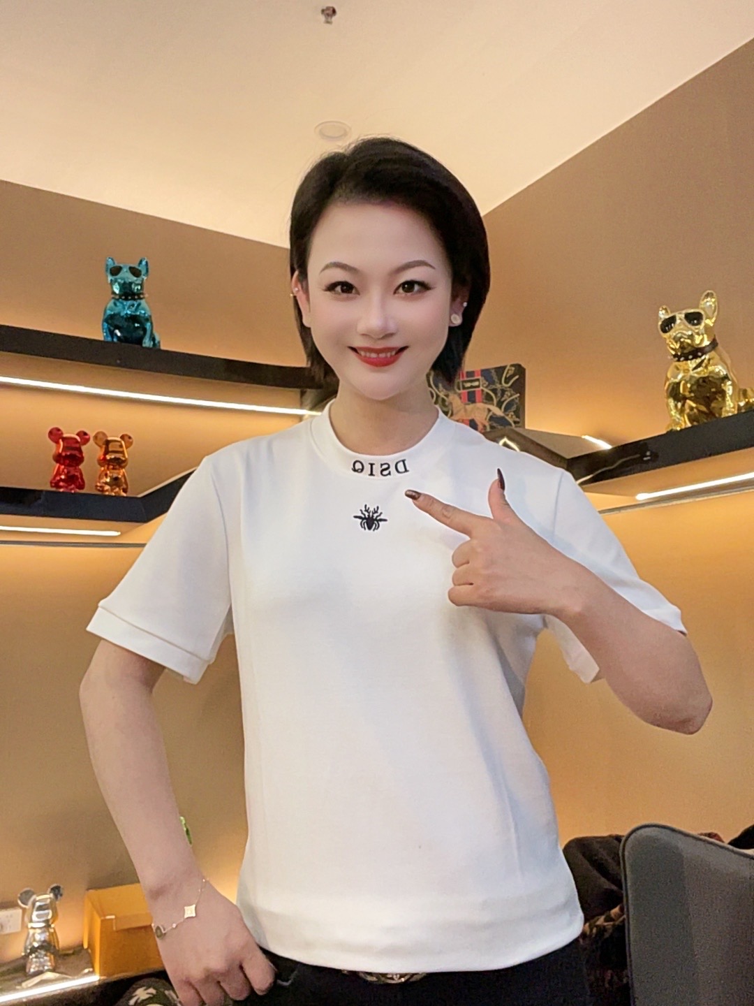  江南婷姐优选欧货-胸标休闲翻领唐装男式时尚欧美轻奢T恤