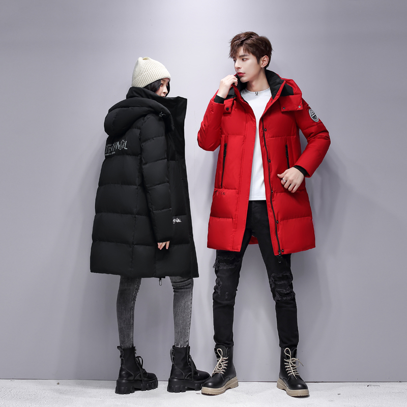 2025新款冬季可拆卸帽加厚休闲羽绒服女中长款过膝外套30318