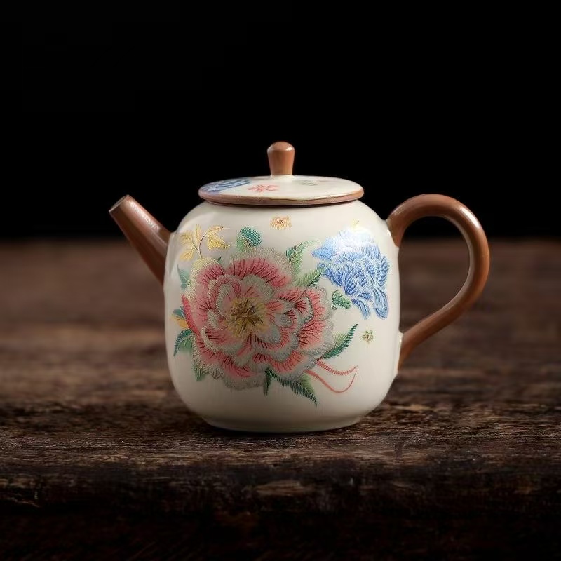 刺绣牡丹壶1675家用创意复古