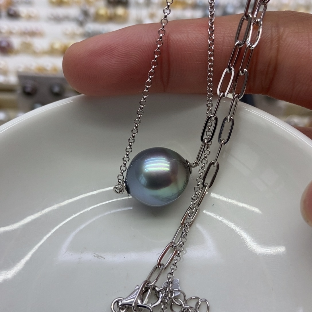 海水珍珠套链银S925镶嵌