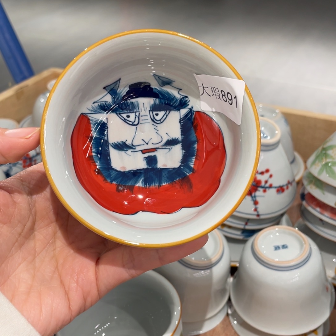 纯手绘釉下彩有瑕