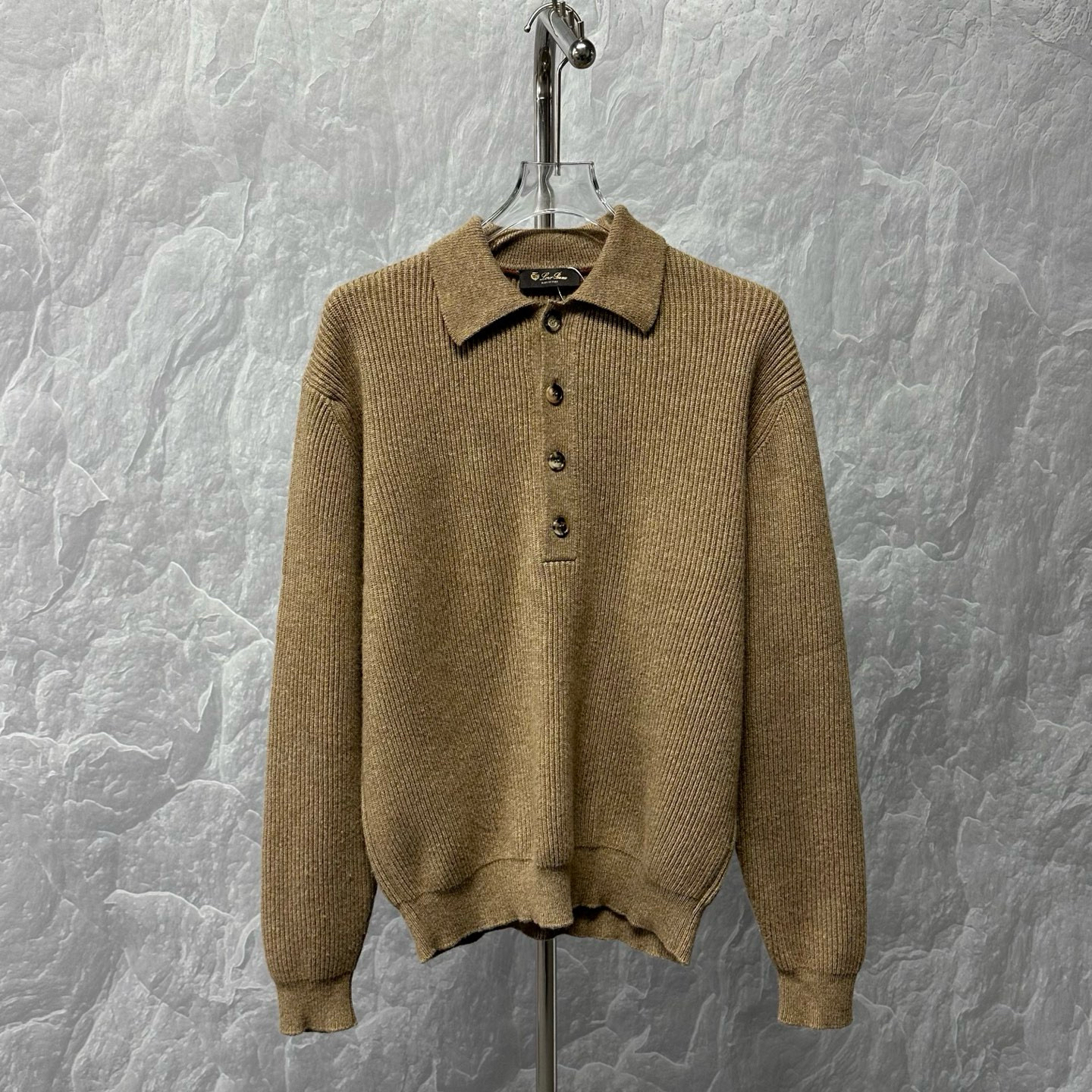 未使用 Loro Piana/诺悠翩雅 羊绒针织Polo衫 50码 D17633