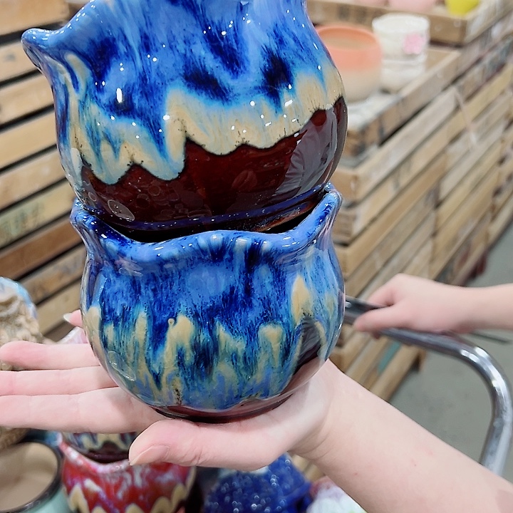 有孔.凑满10元发货多肉陶瓷花盆！