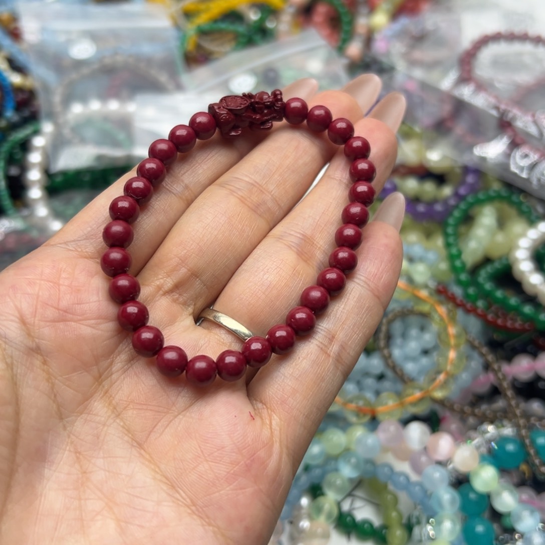 烟晶手链未镶嵌皮鞋莎莎