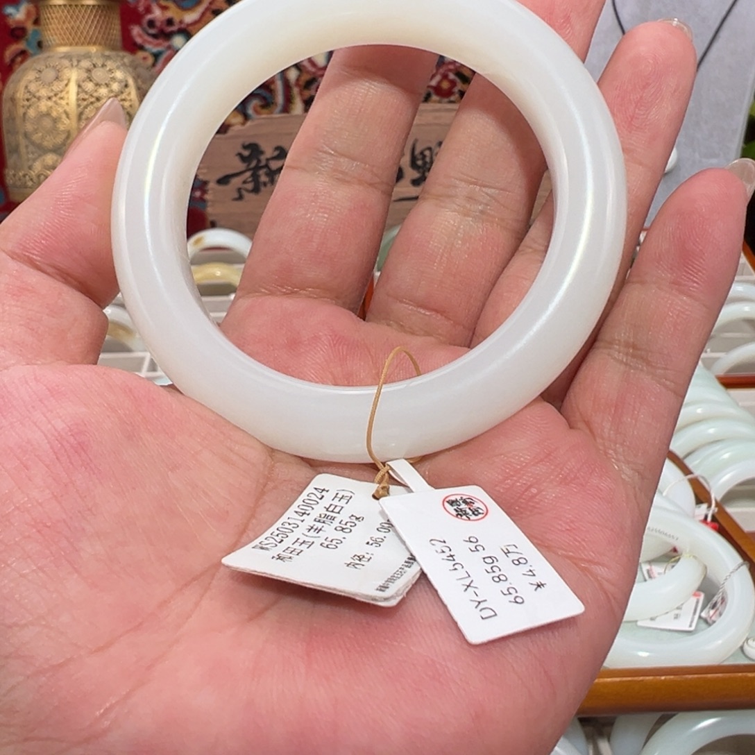 和田玉未镶嵌手镯天然新疆和田玉羊脂玉