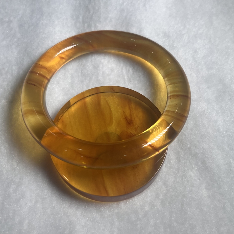 景景严选-琥珀手镯-缅珀圆条镯芯手镯#