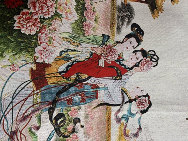 0.6米*1.2米 刺绣 美女庭院图