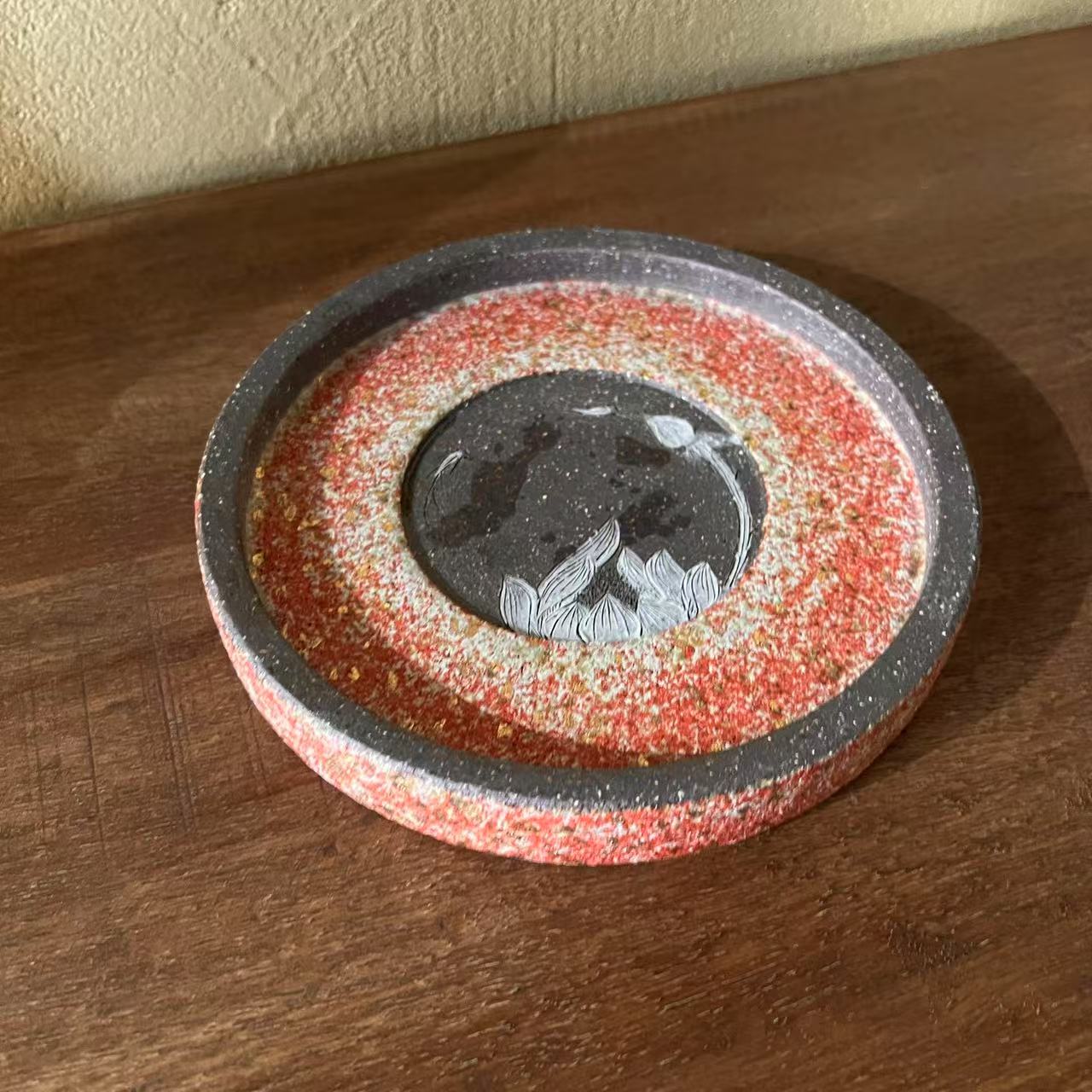 【小田甄陶】红金-高越-圆盘壶承（高越S0619）