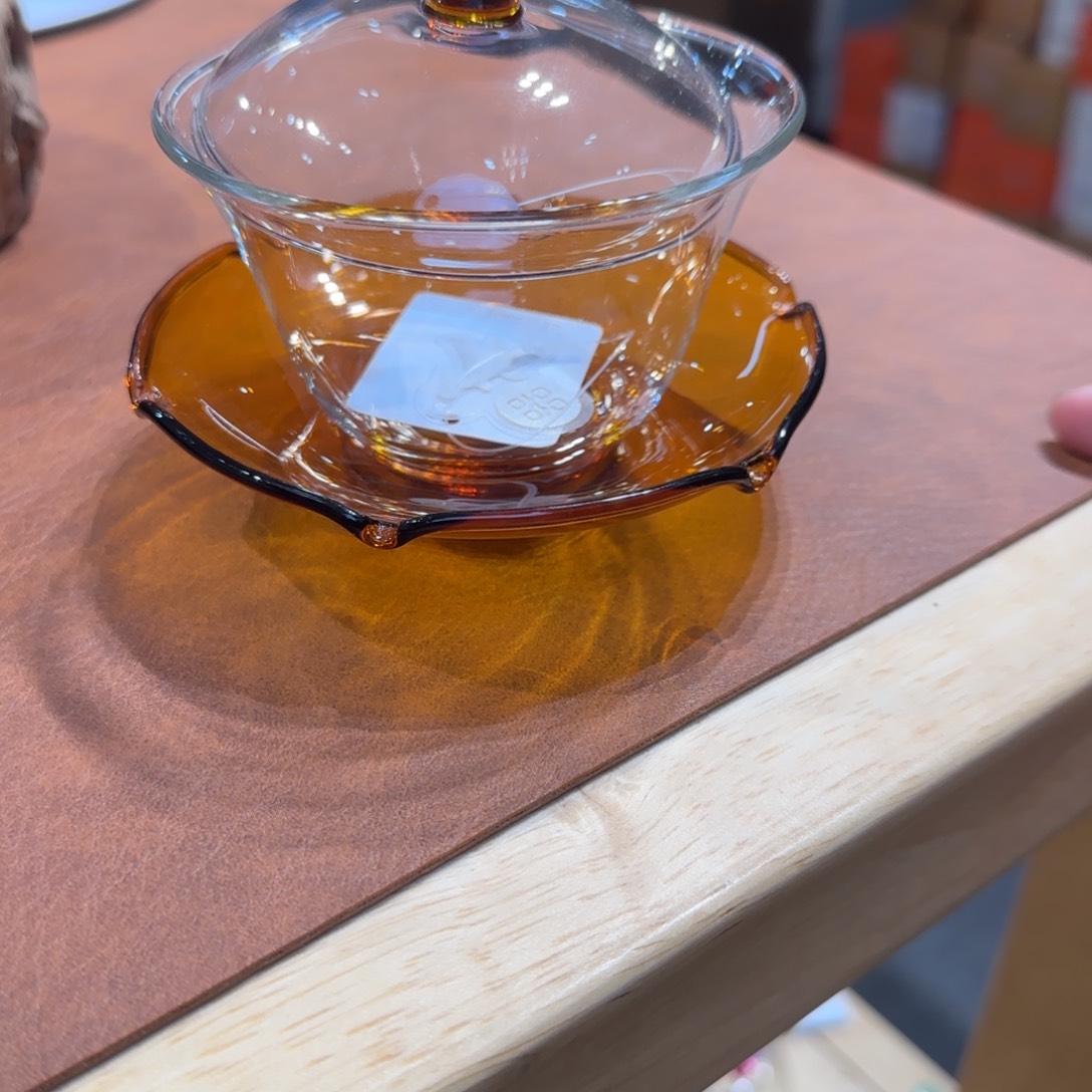 禾器荷叶盖碗琥珀色