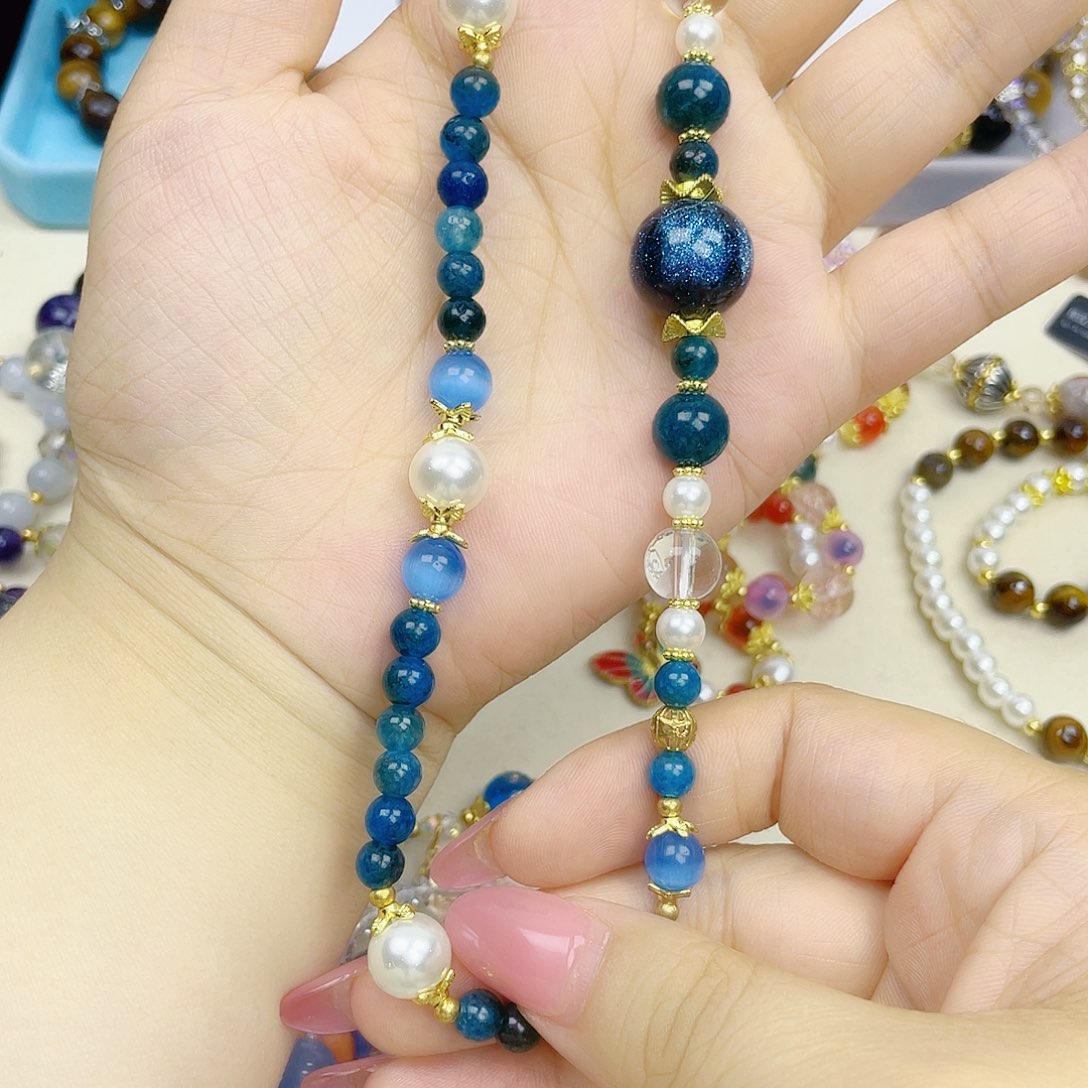 手饰针钠钙石银S925镀金镶嵌