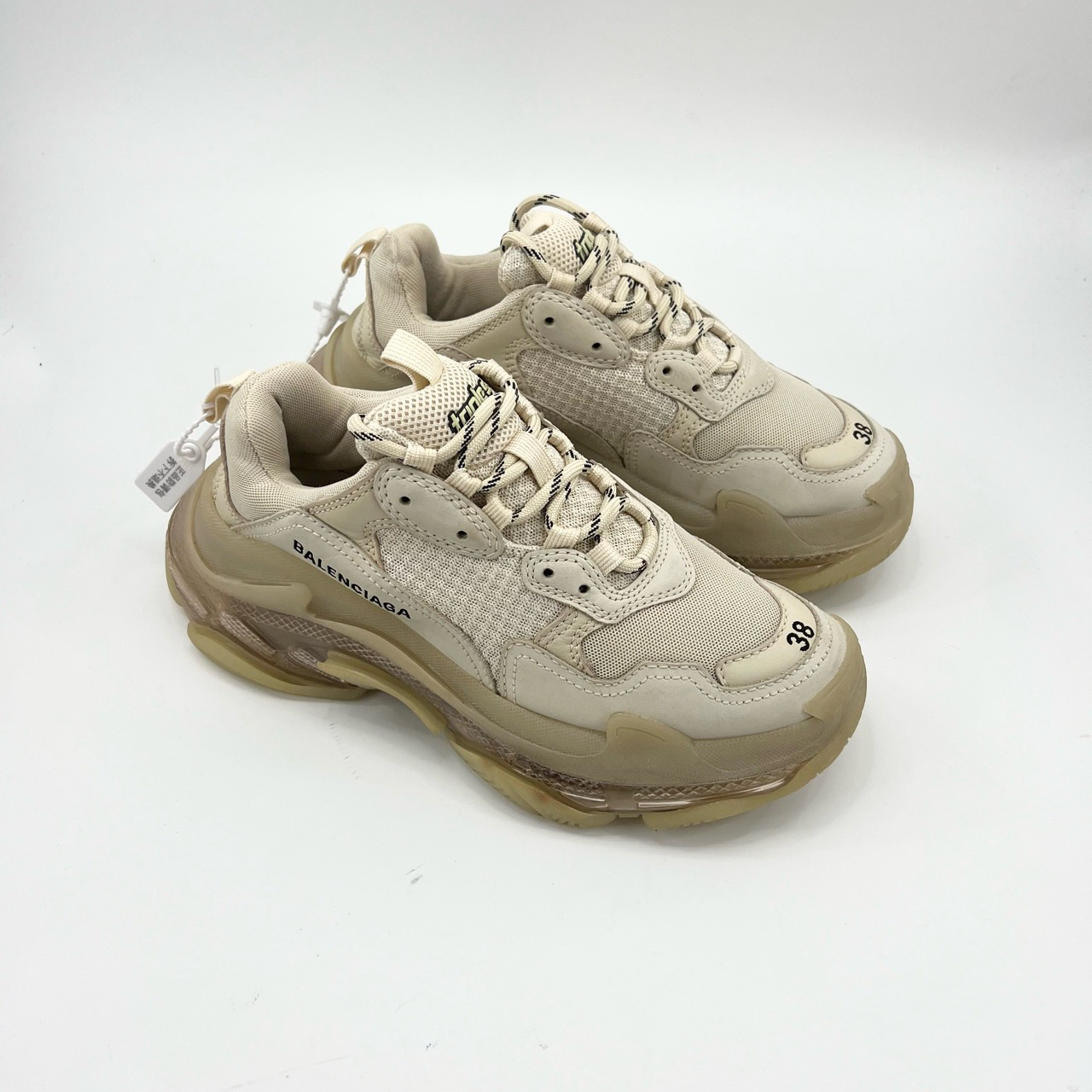95新 Balenciaga/巴黎世家 38码/奶茶色triples老爹鞋/pp426170