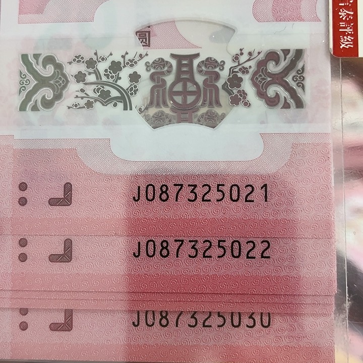 雅**间蛇标十连号纪念钞25021