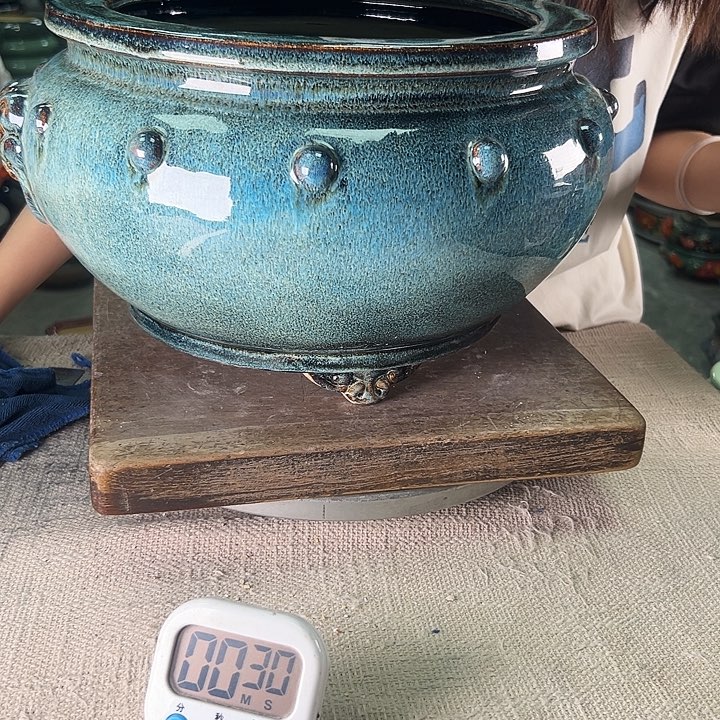 伤***味泳坤堂石湾花盆陶瓷