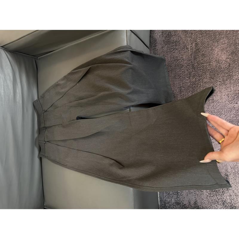 K33 立体工字褶A字廓形弯刀TR西裤通勤休闲裤潮