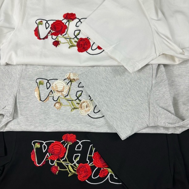 W玫瑰刺绣短袖  吹毛求疵者勿拍