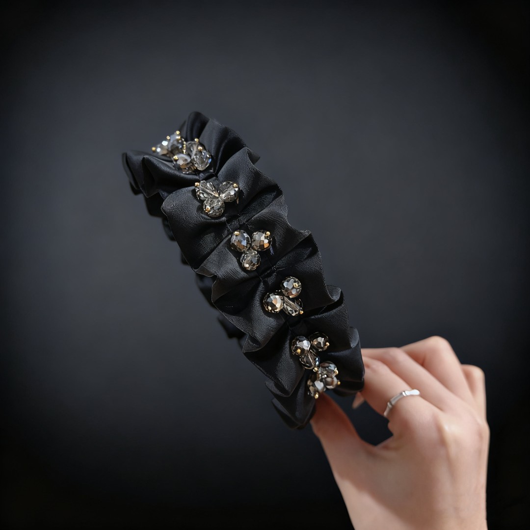 布艺褶皱宽边发箍韩版高颅顶显脸小发卡新款洗脸压发头箍头饰3558