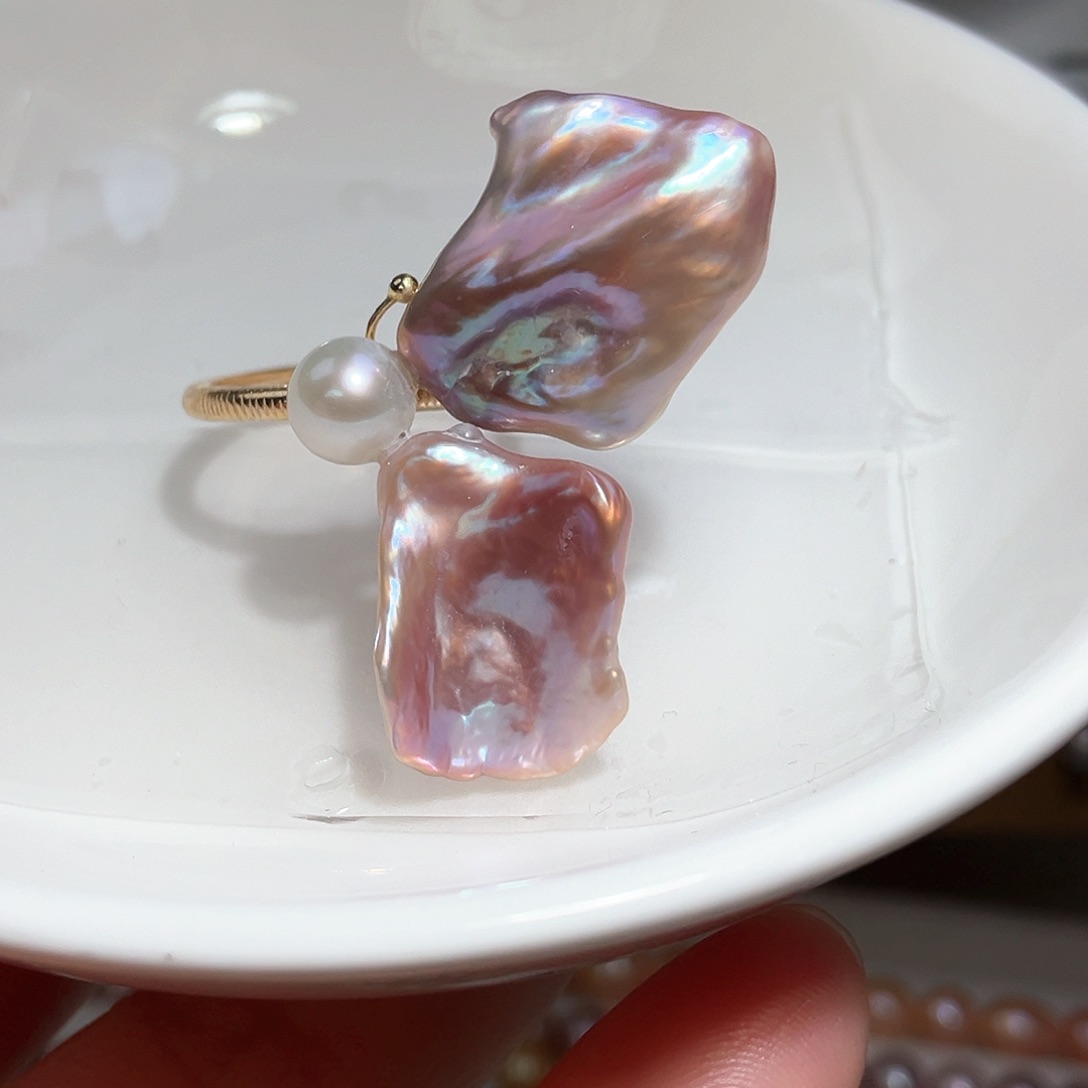 淡水珍珠戒指银S925镶嵌