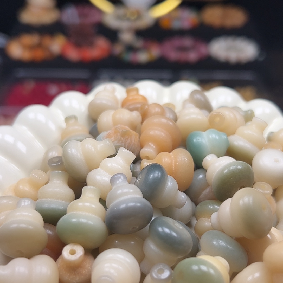 手串菩提根/象牙果瑕疵卡17左右飘绿葫芦100颗有坏