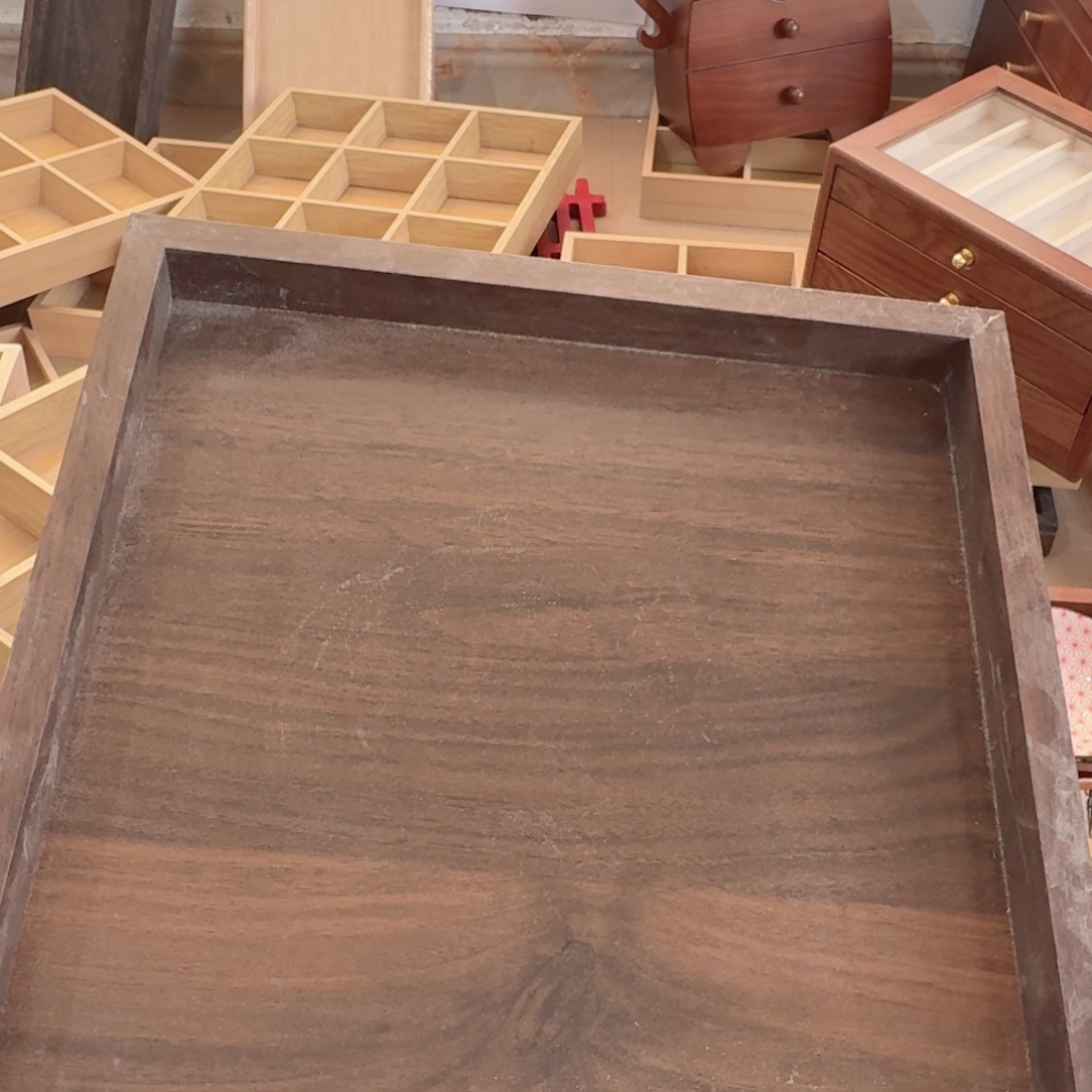 胡桃色正方形大托盘微瑕拍下，不退不换