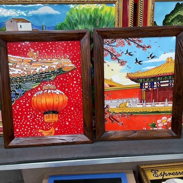 陶瓷板画30/40挂画两幅