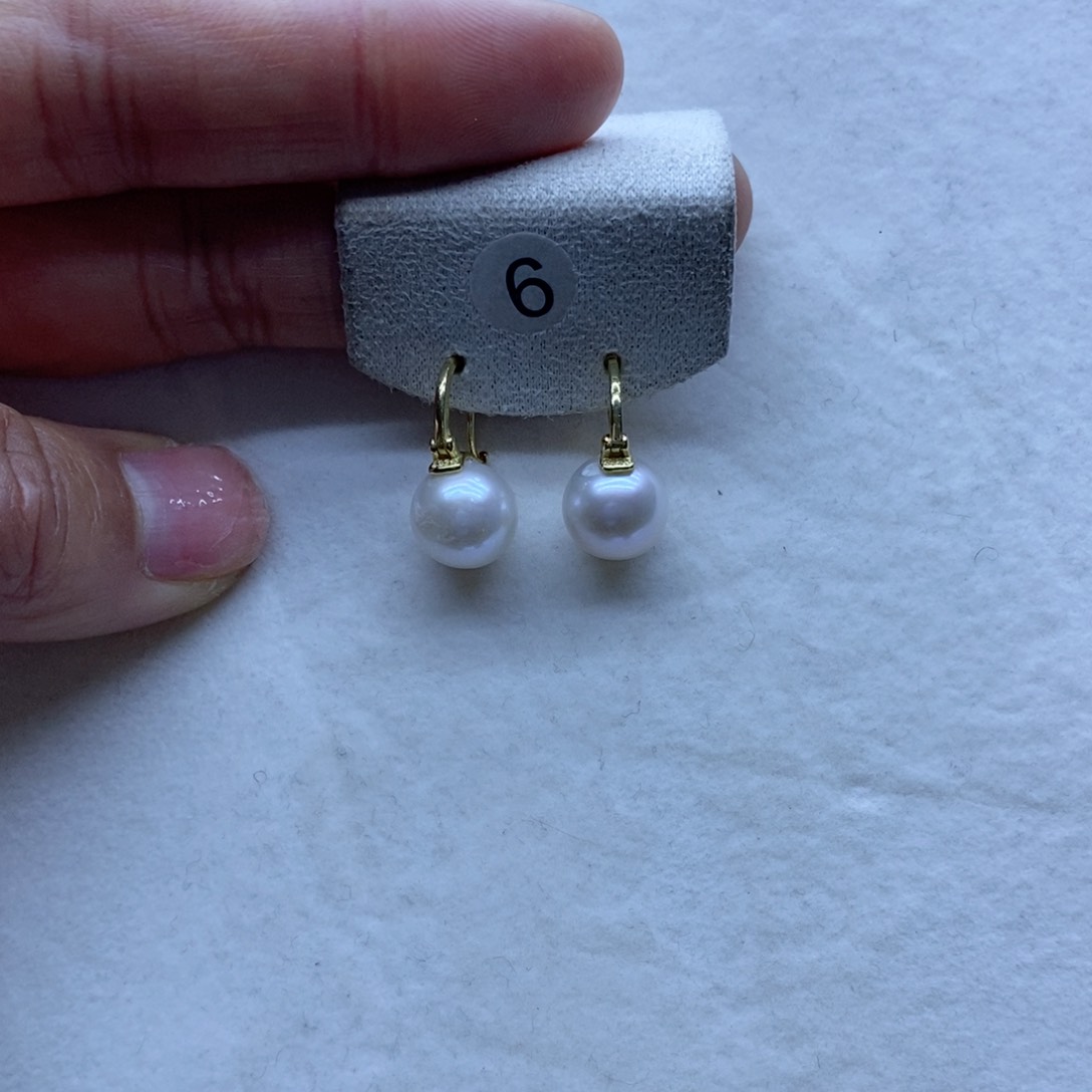 淡水珍珠耳饰银S925镶嵌6