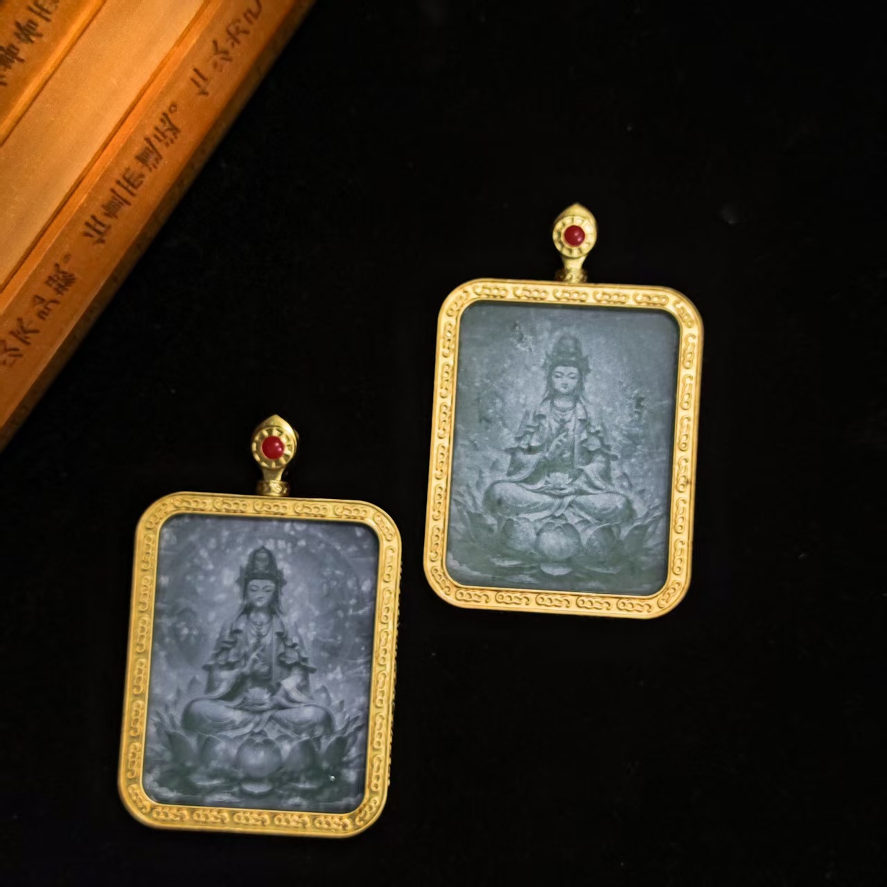 【福翠缘】AT5450 翡翠A货观音/唐卡双面吊坠-多样性发货只发一件