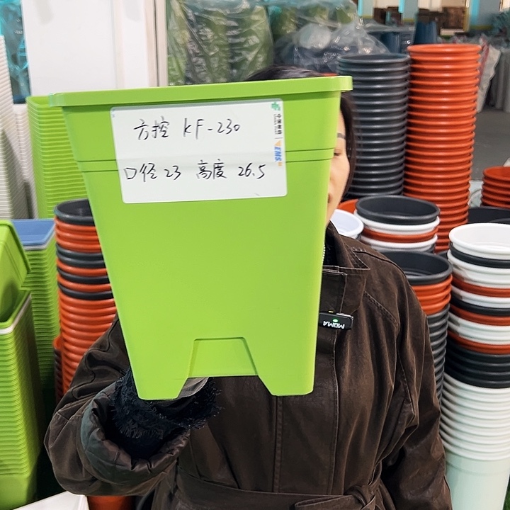 正品方盆口23高26.5果绿无托5只