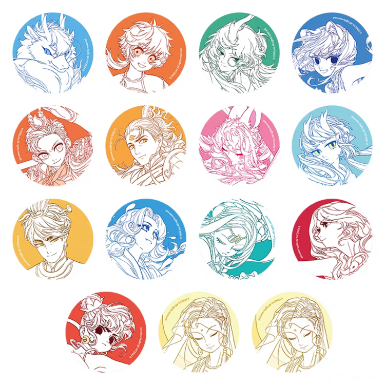 正版《非人哉》仙山琼阁系列马口铁徽章盲盒