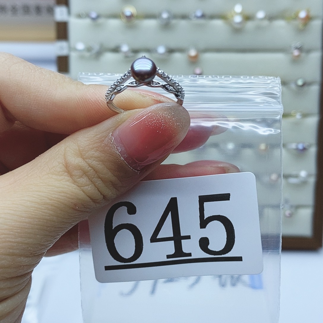 淡水珍珠戒指银S925镶嵌645