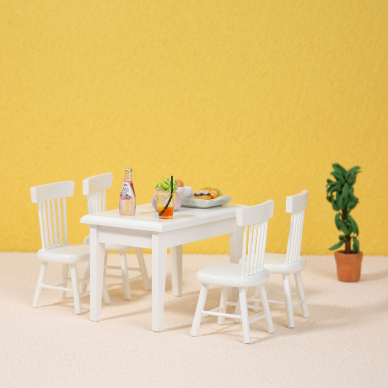 1：12现代室内简约创意陶瓷家具桌椅迷你小家具摆件DIY模型娃娃屋