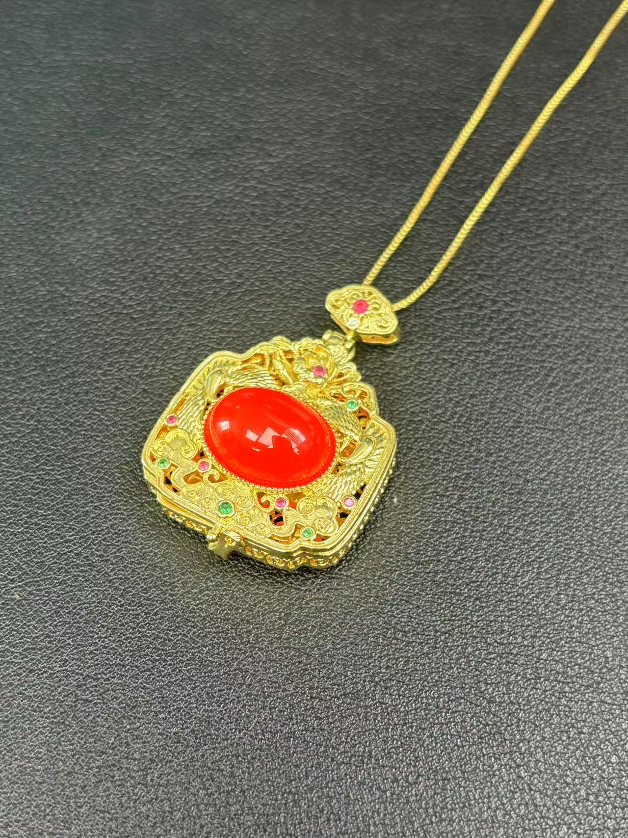 时尚大气高端满色满红天然玛瑙吊坠YZD744（非学名）