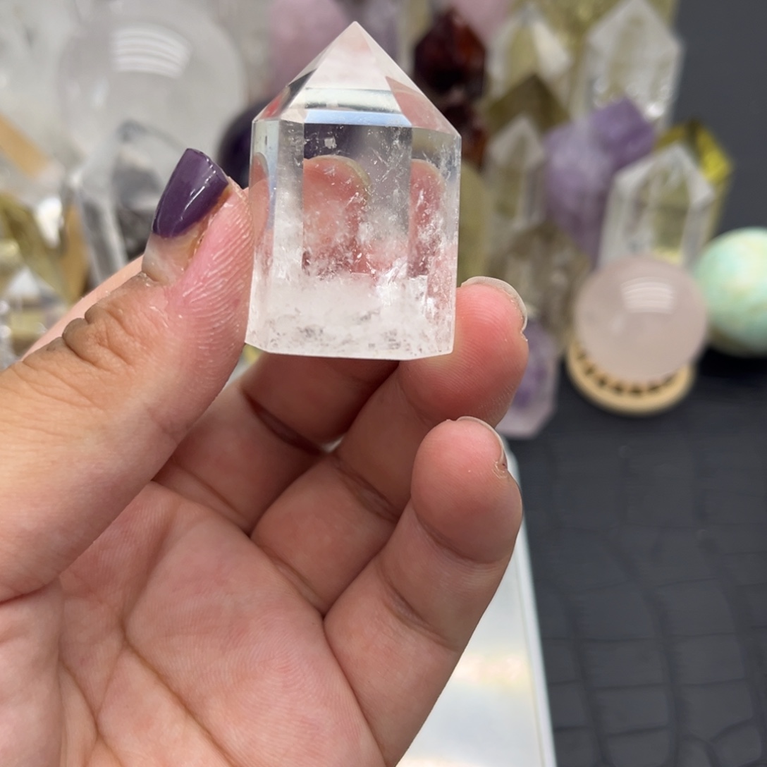 未镶嵌水晶珠宝半成品32 白水晶胖胖双尖