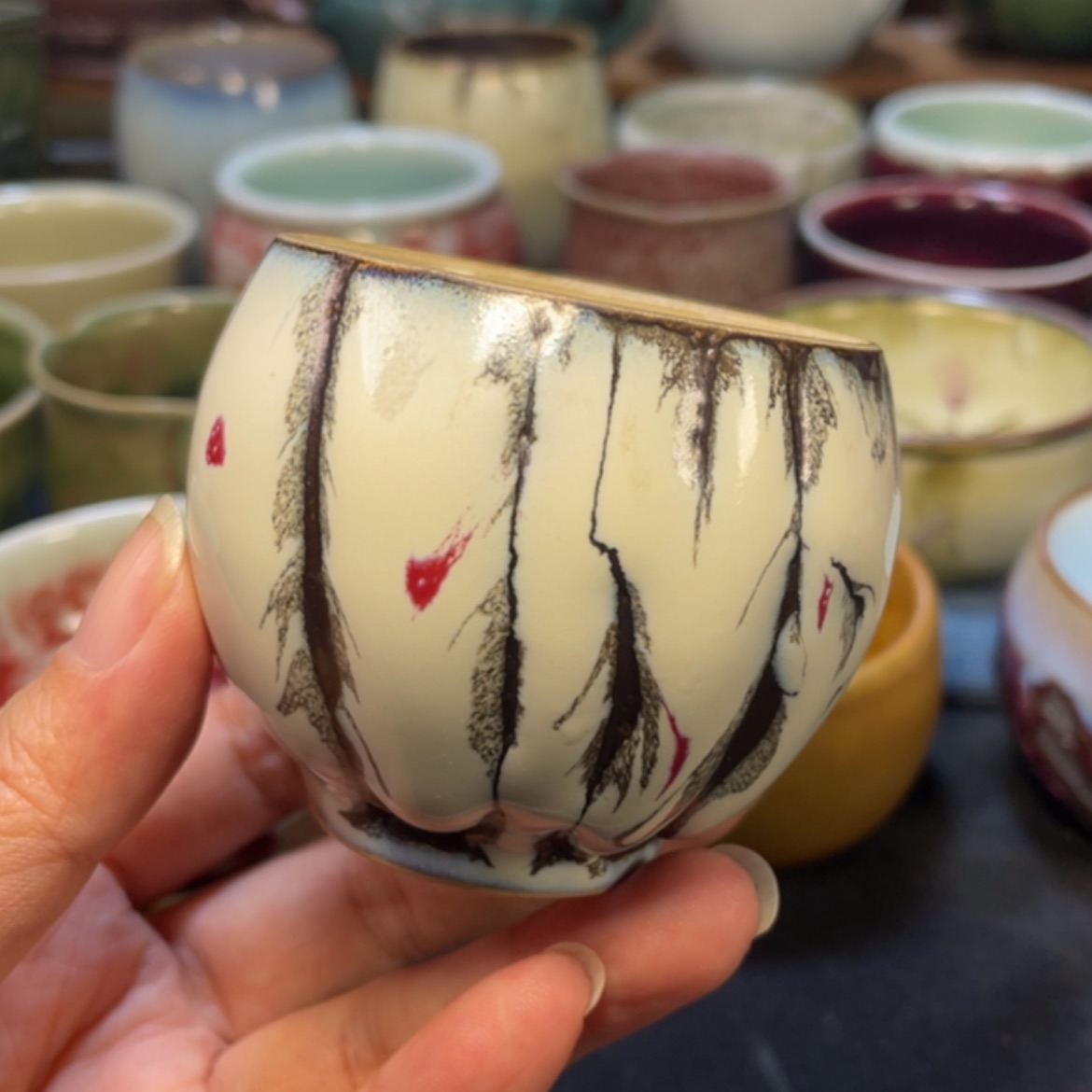 【闪购商品】摆件钧瓷踏雪寻梅圆满杯