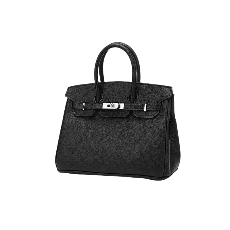 BK20银扣黑色 2025轻奢潮流新款时尚锁扣手提单肩斜挎女包小包