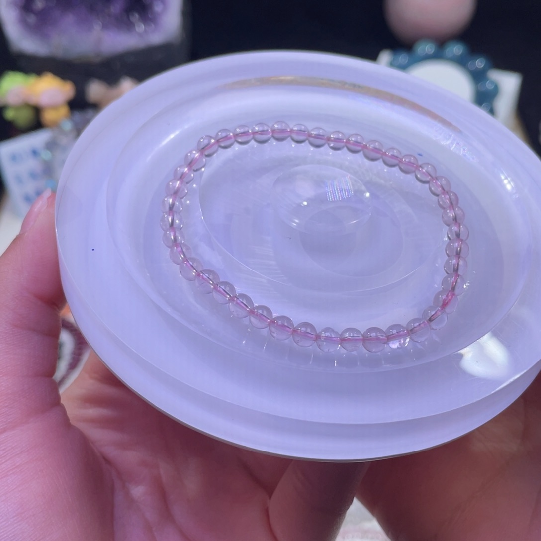 未镶嵌手链水晶星光莫粉粉水晶4+
