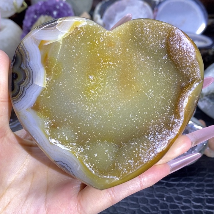 未镶嵌珠宝半成品水晶黄晶爱心