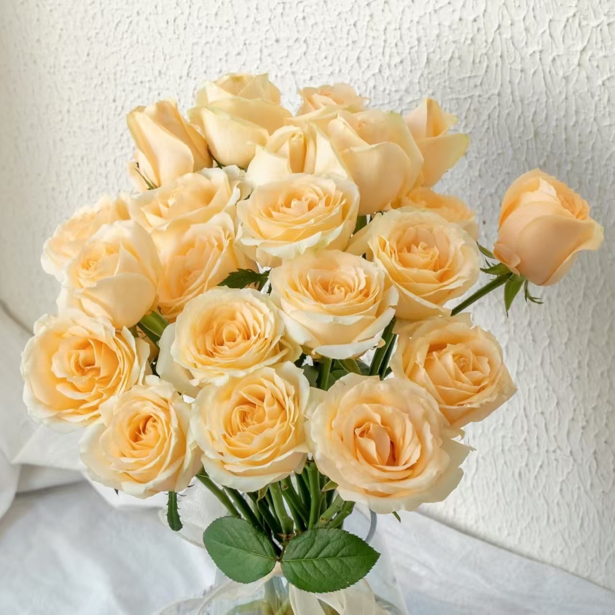 【A1套餐】方德玫瑰香槟+康乃馨+洋桔梗+千层金+黄莺