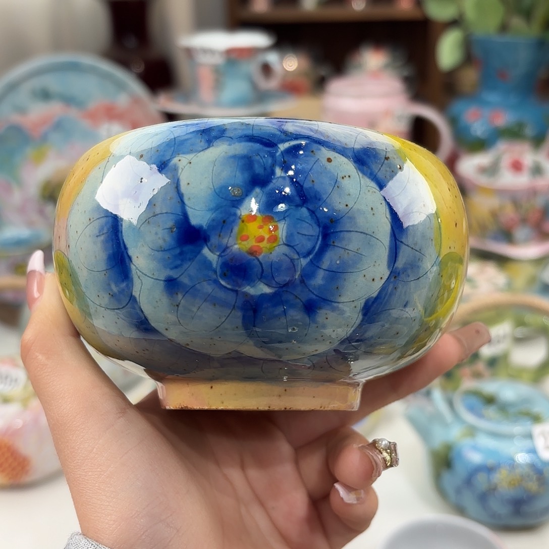 瓷片景德镇手绘高温釉下彩陶瓷茶具装饰