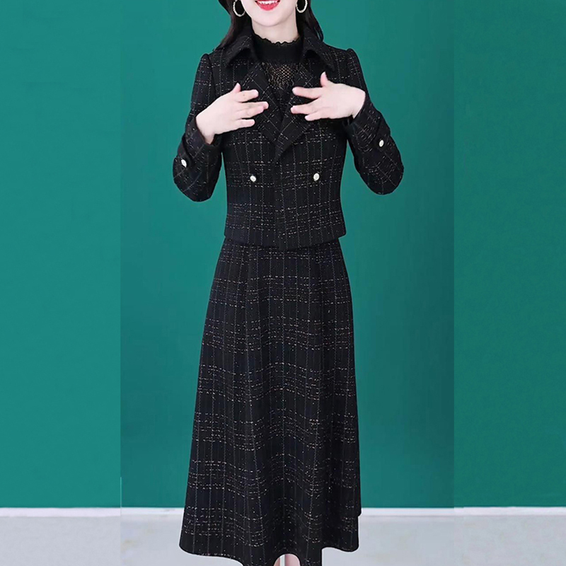秋冬新款新中式时尚套装裙女2025气质修身显瘦外套名媛高档两件套