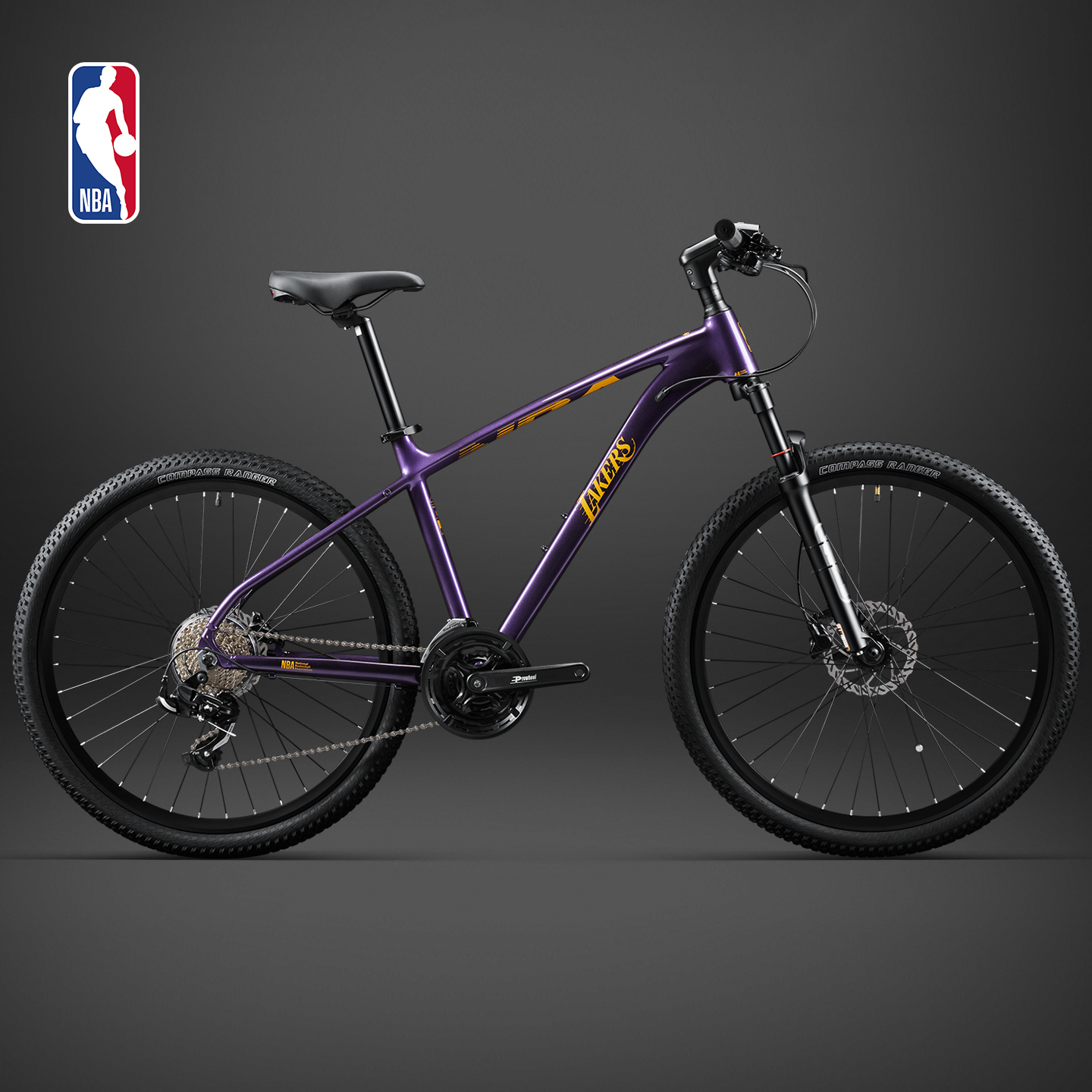 美国NBA(湖人纪念版)山地自行车减震变速男女通用越野骑行单车
