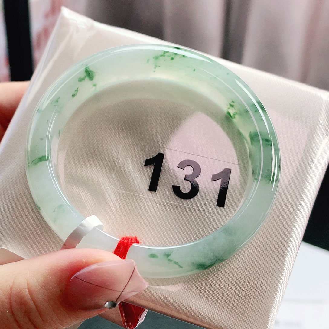 翡翠未镶嵌手镯天然缅甸翡翠A货131 贵妃53圈口