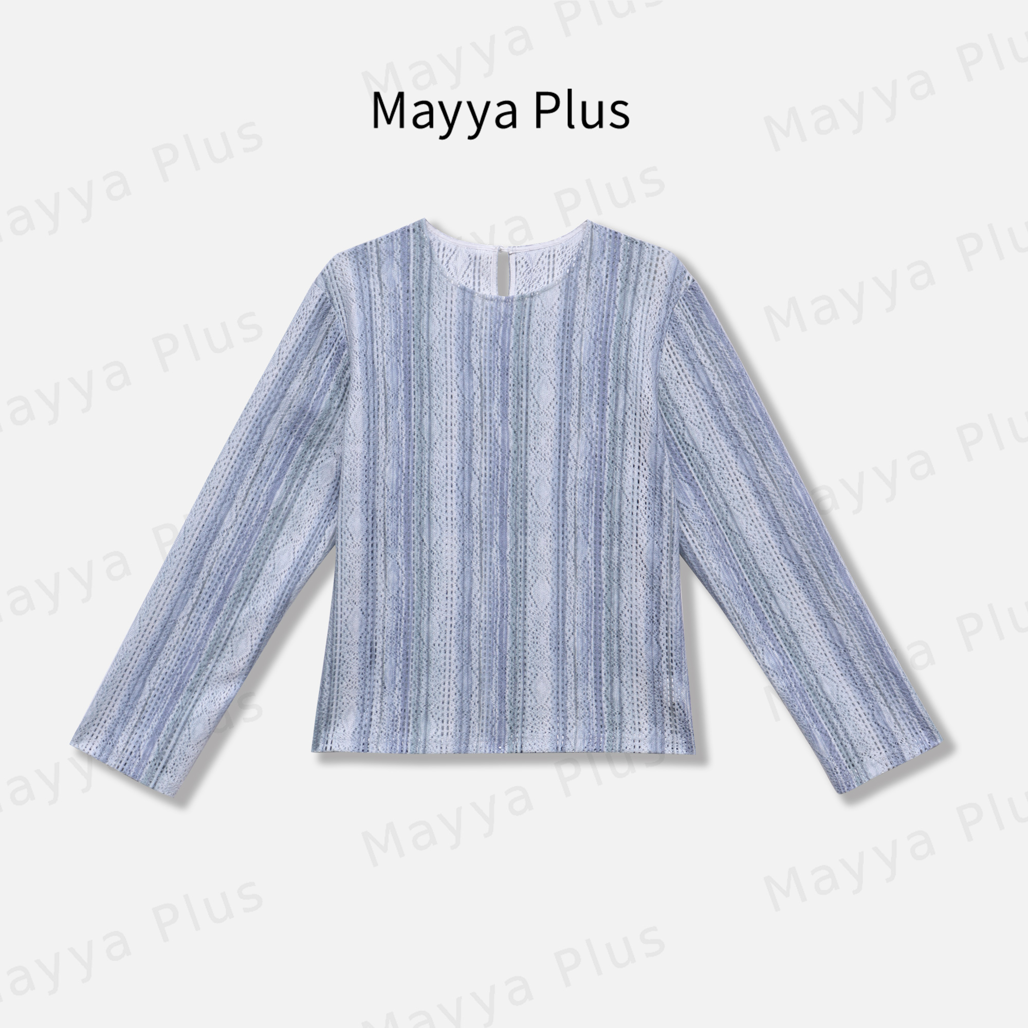 【蓝屿】Mayya Plus麦芽定制小众条纹长袖T恤宽松减龄上衣32518962