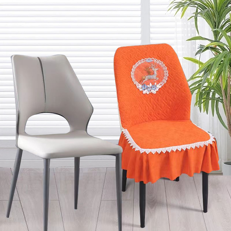 北欧弧形椅套套罩全包防滑家用轻奢椅子凳子餐椅靠背坐垫四季通用