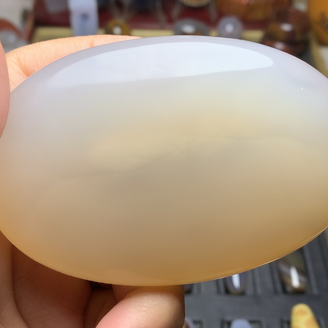 玛瑙/玉髓未镶嵌水胆手把件