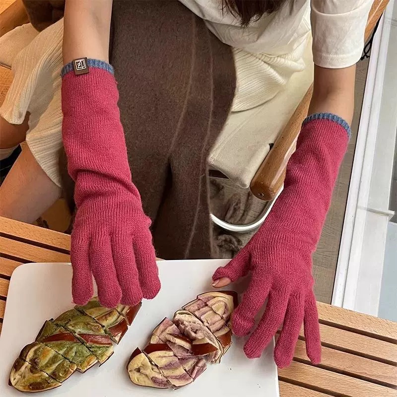 A572 韩系针织手套袖套保暖