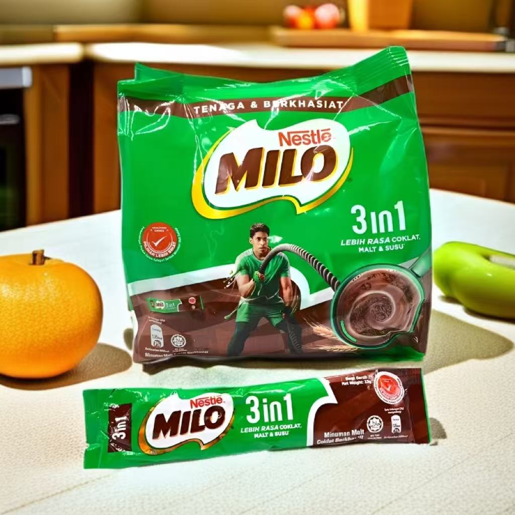 马来西亚进口美禄三合一MILO营养早餐麦芽可可粉冲饮巧克力粉饮品
