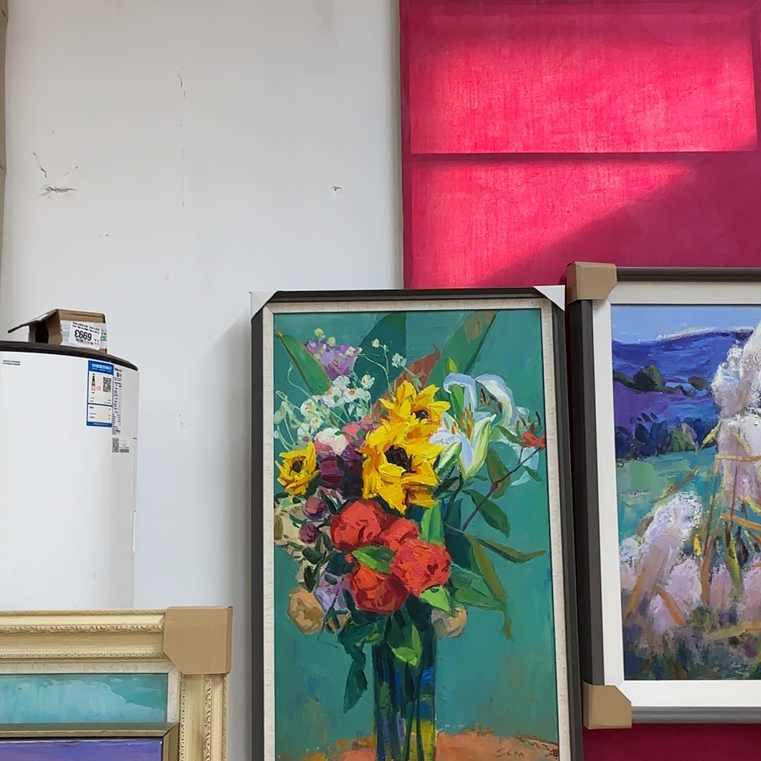 油画向阳花开尺寸68+108cm